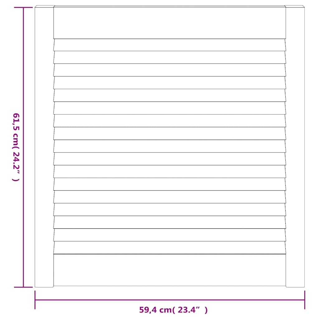 vidaXL Πορτάκια με Περσίδες 2 Τεμ. Λευκά 61,5x59,4εκ Μασίφ Ξύλο Πεύκου