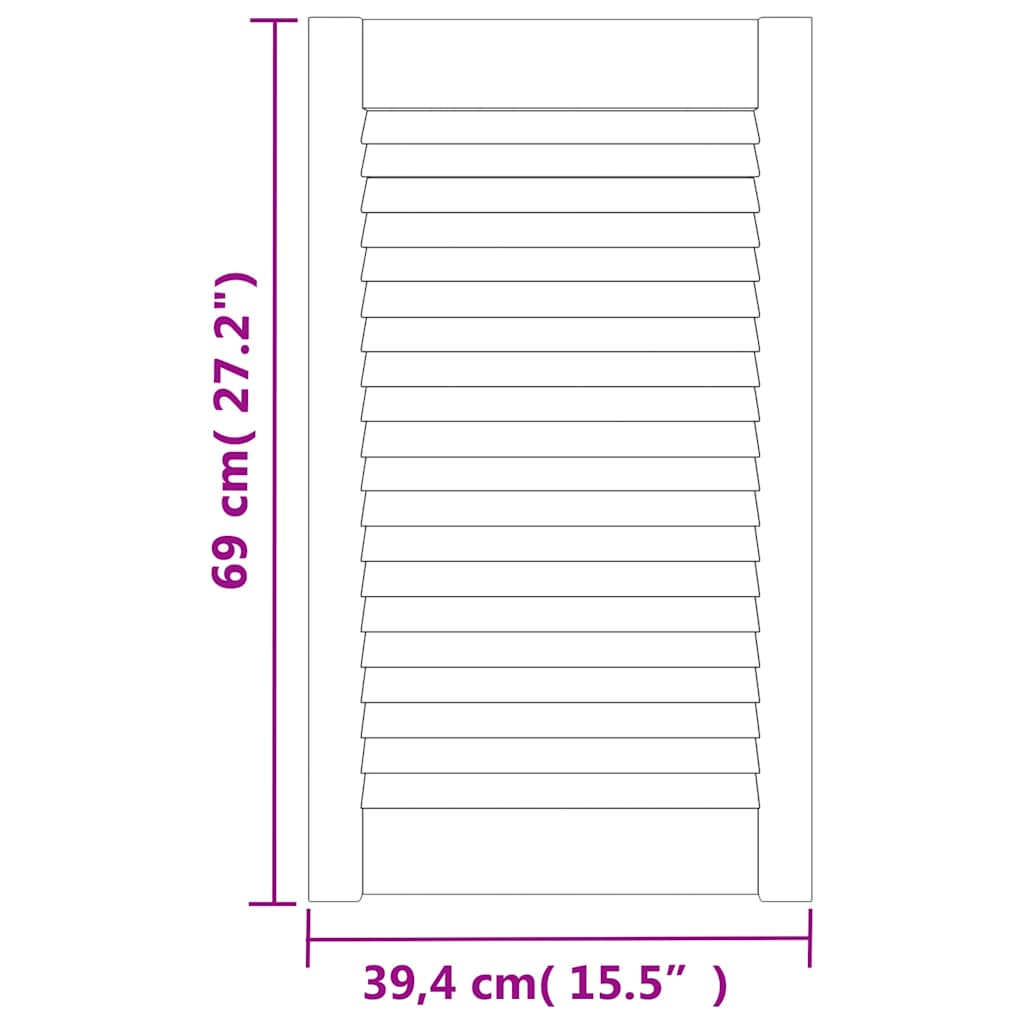 vidaXL Πορτάκι με Περσίδες 69x39,4 εκ. από Μασίφ Ξύλο Πεύκου