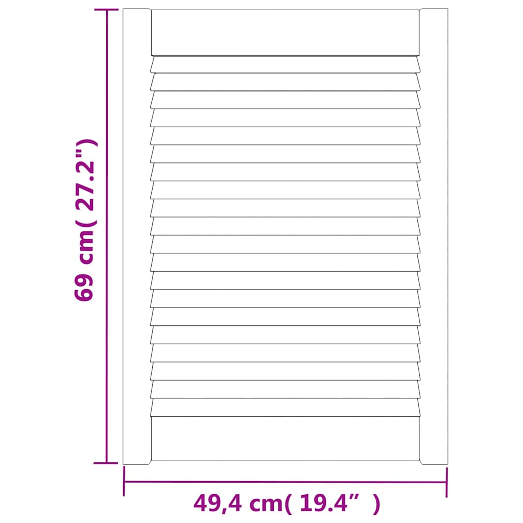 vidaXL Πορτάκι με Περσίδες 69x49,4 εκ. από Μασίφ Ξύλο Πεύκου
