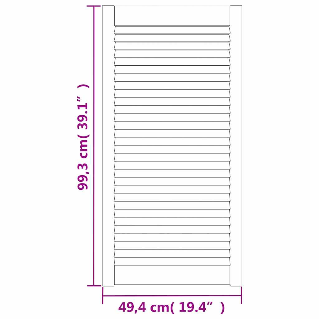 vidaXL Πορτάκια με Περσίδες 2 τεμ. Λευκά 99,3x49,4εκ Μασίφ Ξύλο Πεύκου