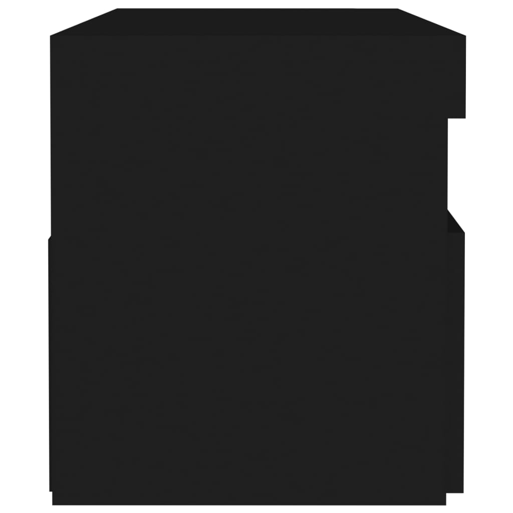 vidaXL Κομοδίνα με LED 2 τεμ. Μαύρα 60 x 35 x 40εκ. Επεξεργασμένο Ξύλο