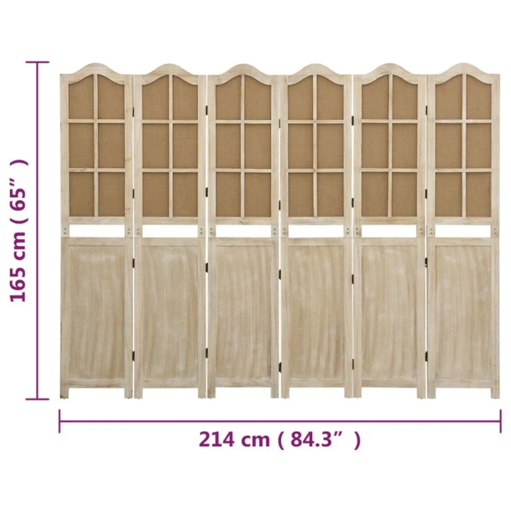 vidaXL Διαχωριστικό Δωματίου με 6 Πάνελ Καφέ 214x165 εκ. από Ύφασμα