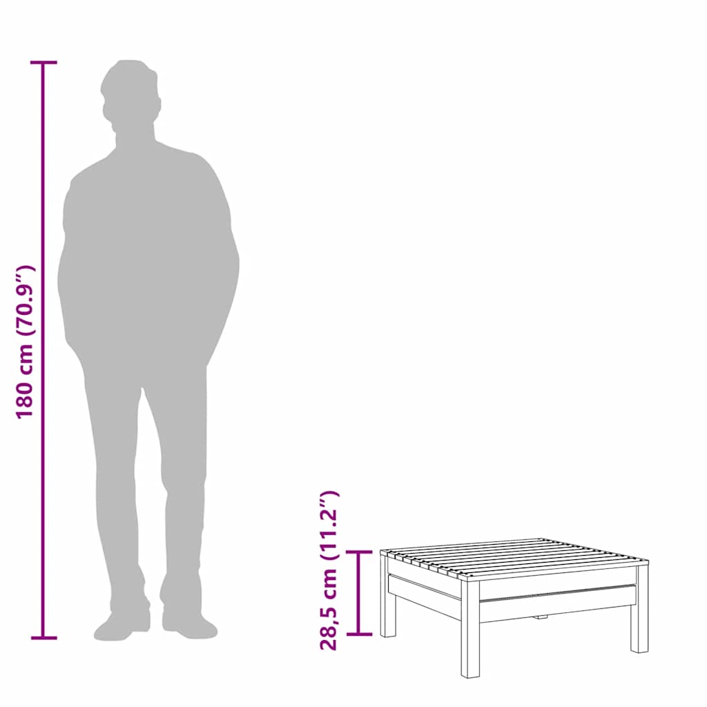 vidaXL Υποπόδιο Κήπου Λευκό από Μασίφ Ξύλο Πεύκου