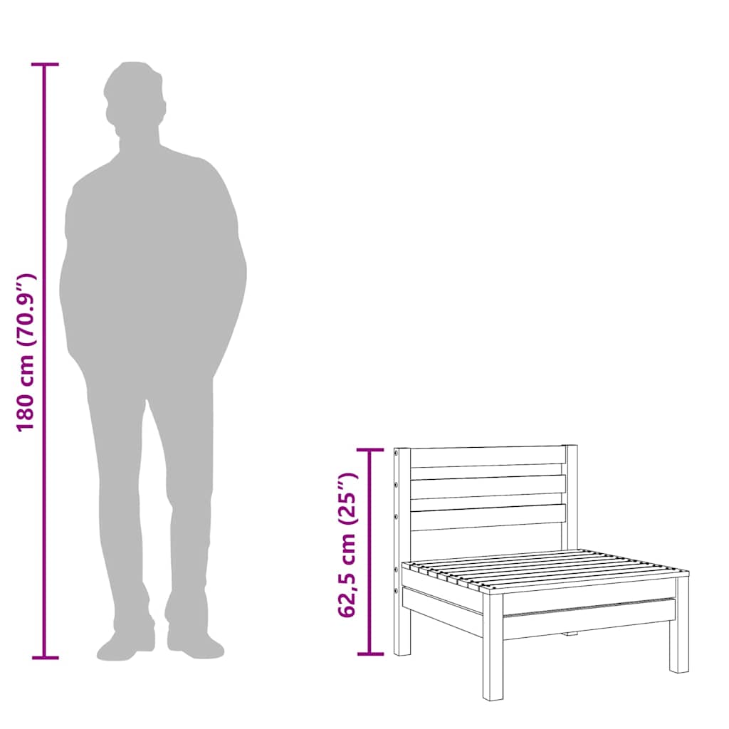 vidaXL Καναπέδες Κήπου Μεσαίοι 4 τεμ. Λευκοί από Μασίφ Ξύλο Πεύκου