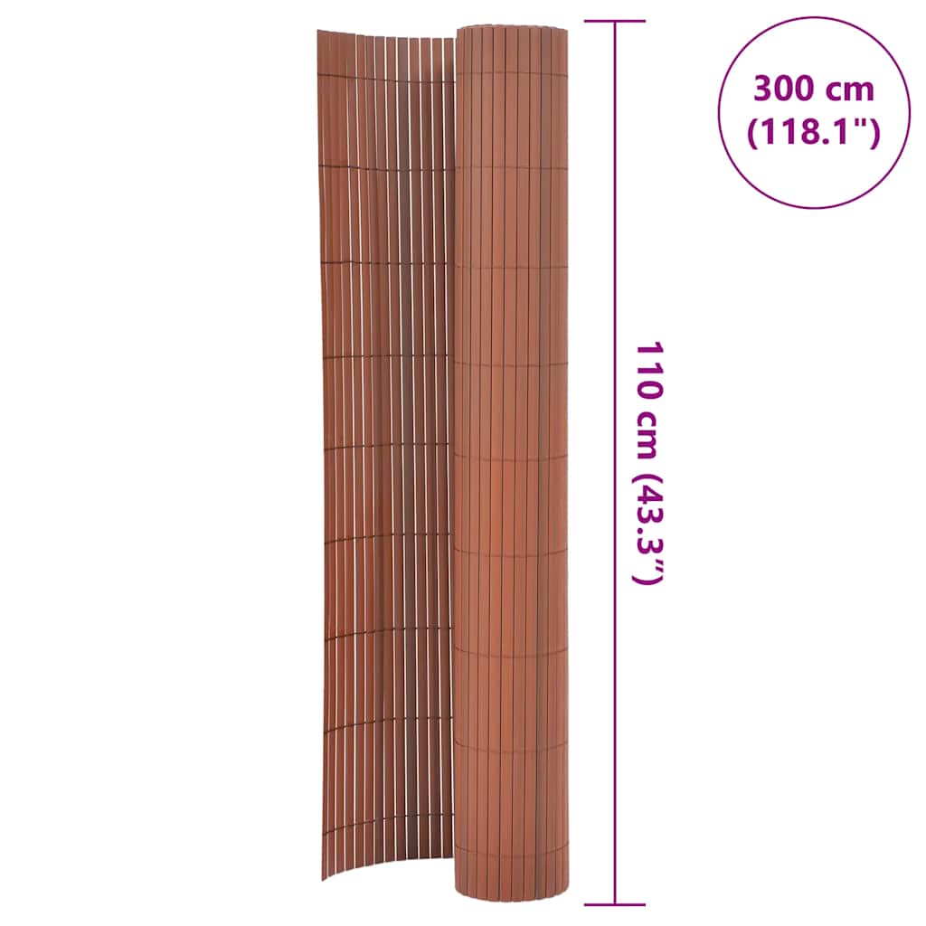 vidaXL Περίφραξη Κήπου Διπλής Όψης Καφέ 110 x 300 εκ.