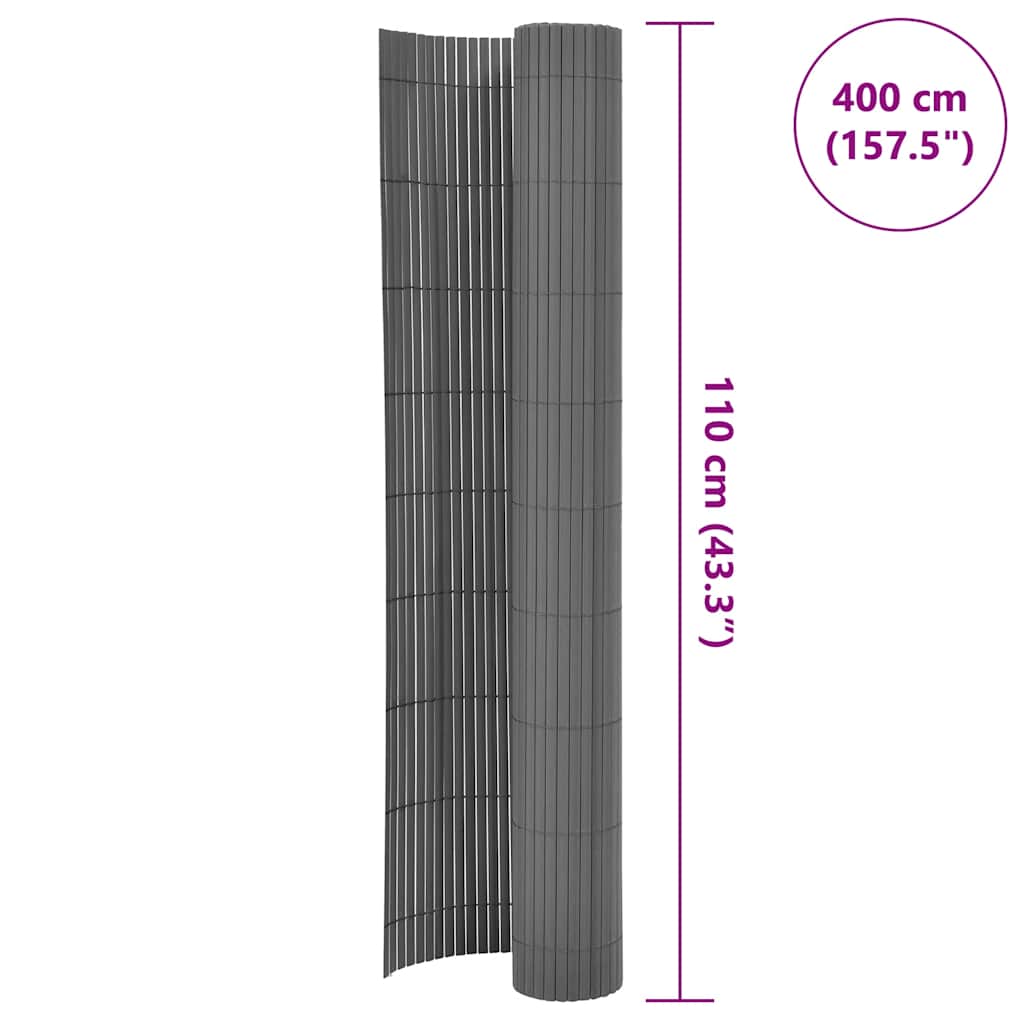 vidaXL Περίφραξη Κήπου Διπλής Όψης Γκρι 110 x 400 εκ.