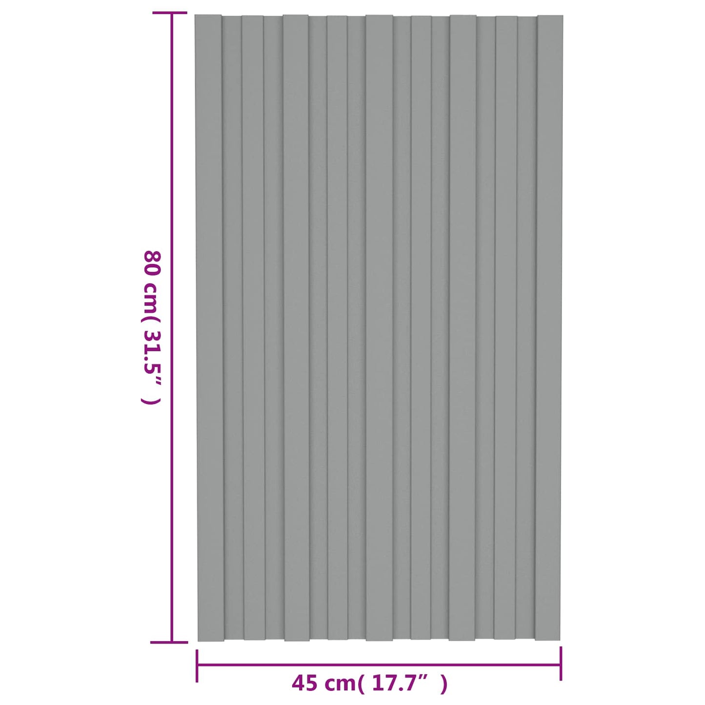 vidaXL Πάνελ οροφής 36 pcs Γκρι 80 x 45 cm Γαλβανισμένος χάλυβας