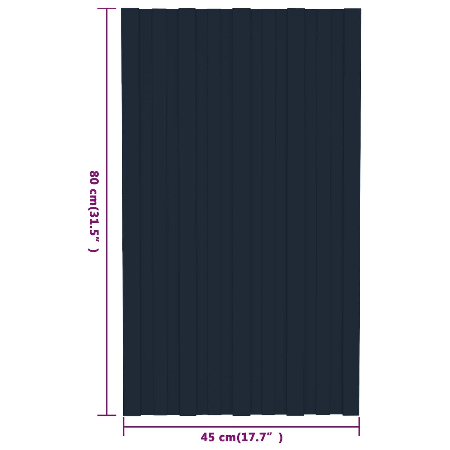 vidaXL Πάνελ οροφής 12 pcs Ανθρακί 80 x 45 cm Γαλβανισμένος χάλυβας