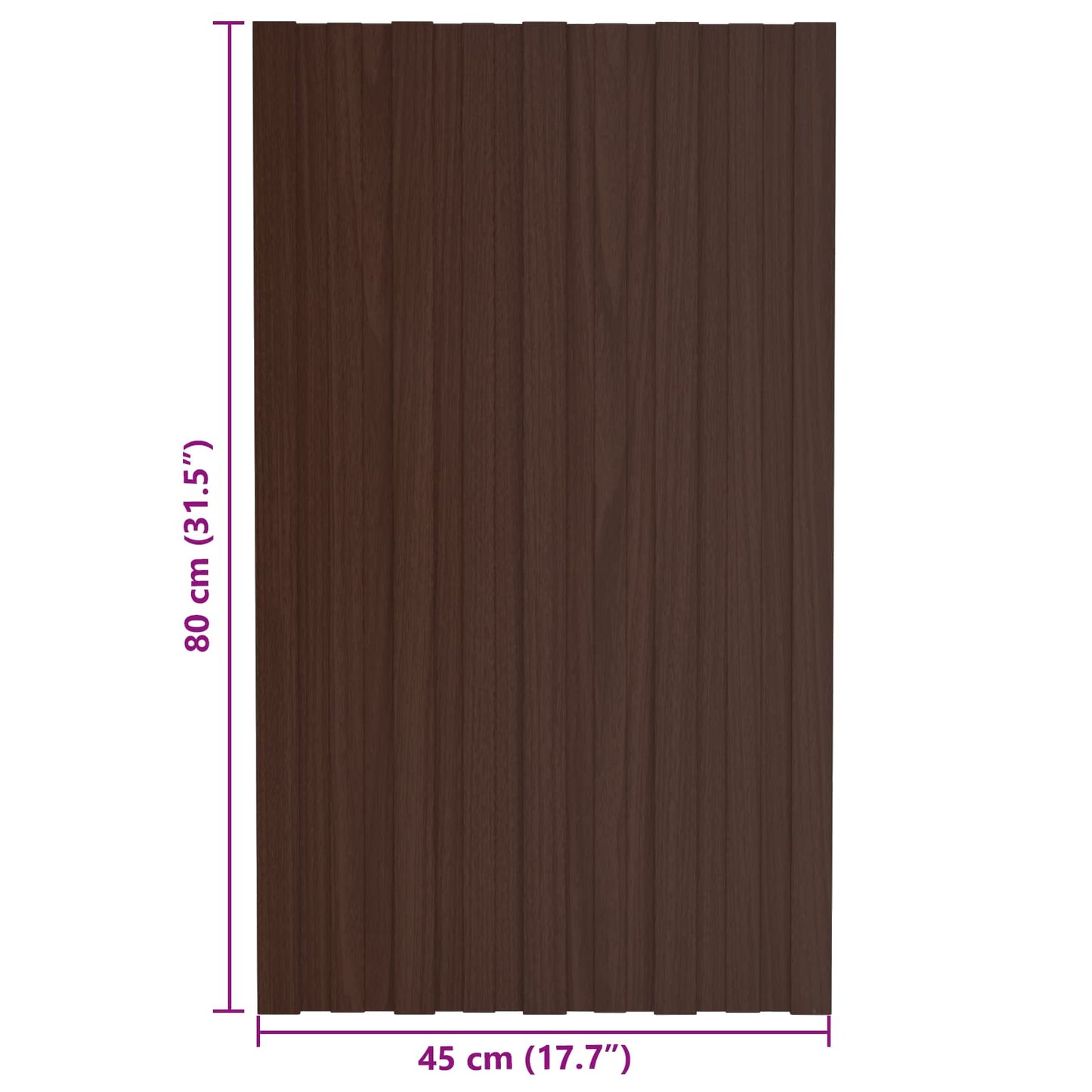vidaXL Πάνελ οροφής 12 pcs Καφέ 80 x 45 cm Γαλβανισμένος χάλυβας