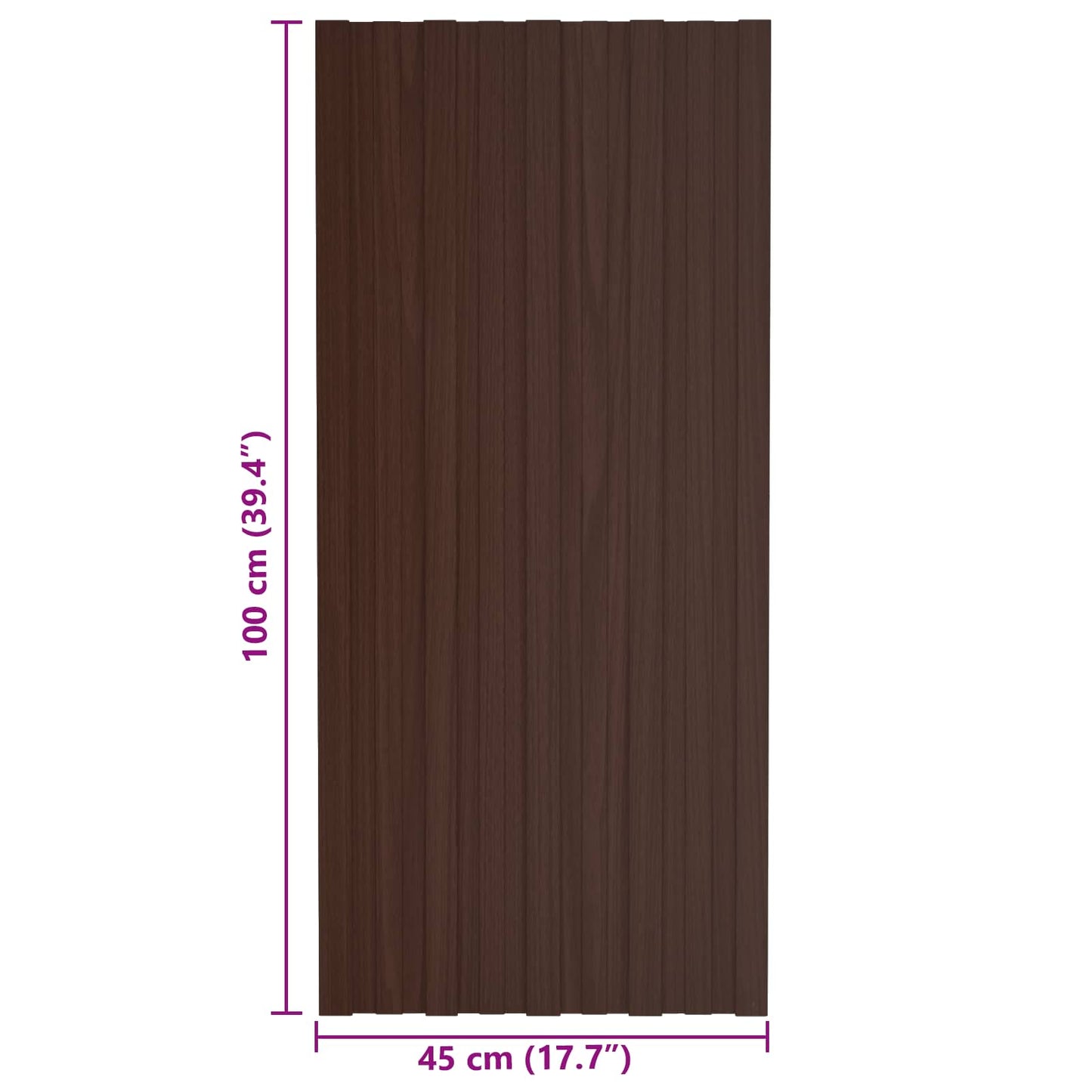 vidaXL Πάνελ οροφής 12 pcs Καφέ 100 x 45 cm Γαλβανισμένος χάλυβας