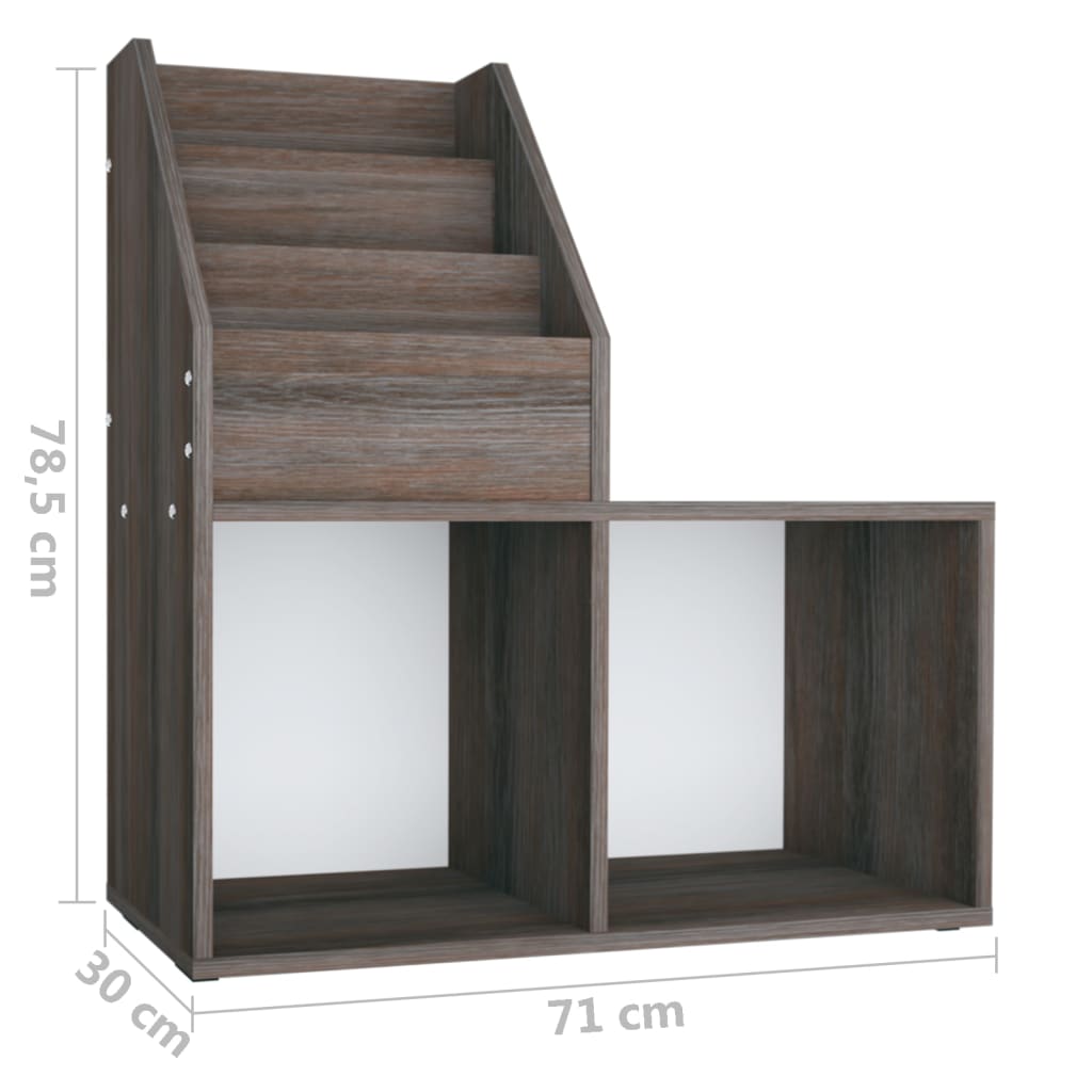vidaXL Παιδική Ραφιέρα Περ. Γκρι/Sonoma Δρυς 71x30x78,5 εκ Επεξ. Ξύλο