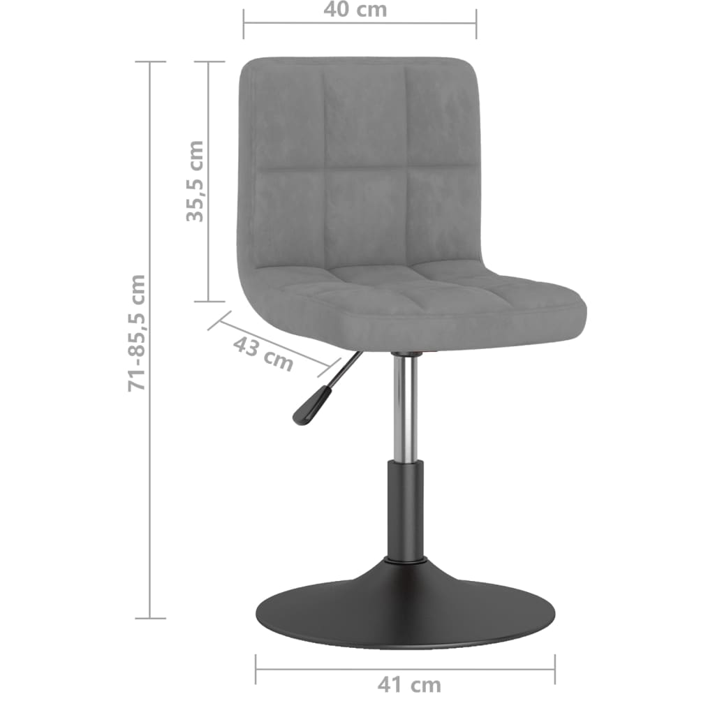 vidaXL Καρέκλες Τραπεζαρίας Περιστρεφόμενες 4 τεμ. Γκρι Βελούδινες