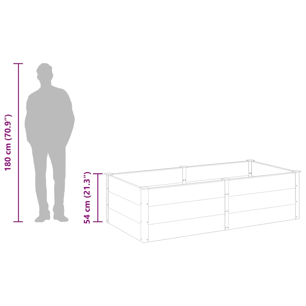 vidaXL Ζαρντινιέρα Υπερυψωμένη Γκρι 200 x 100 x 54 εκ. από WPC