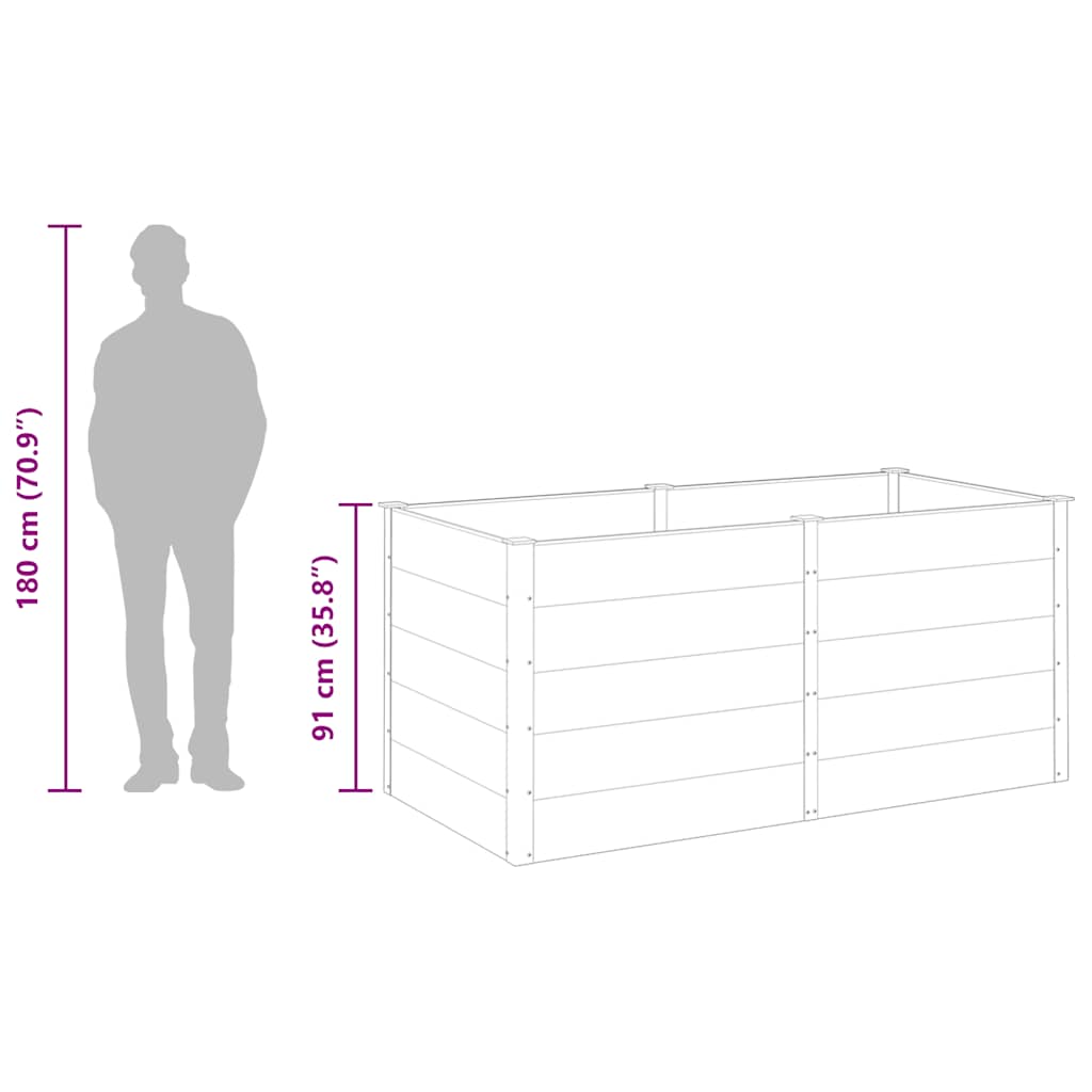 vidaXL Ζαρντινιέρα Υπερυψωμένη Γκρι 200 x 100 x 91 εκ. από WPC