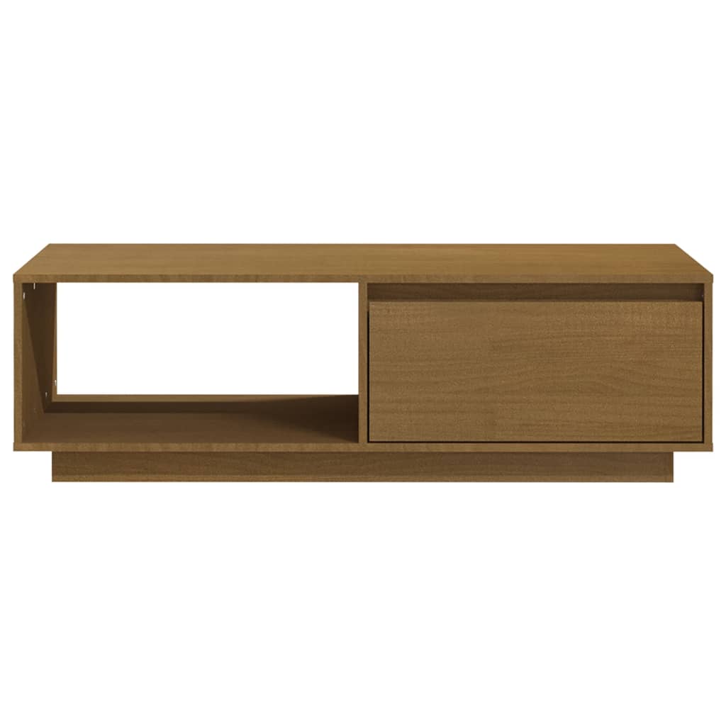 vidaXL Τραπεζάκι Σαλονιού Καφέ Μελί 110x50x33,5 εκ. Μασίφ Ξύλο Πεύκου