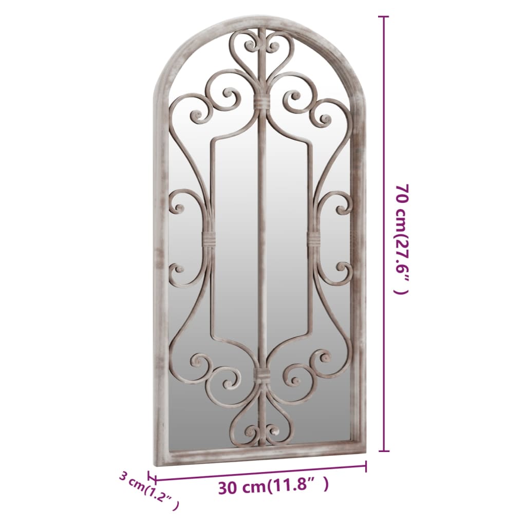 vidaXL Καθρέφτης Κήπου για Εξ. Χώρους Λευκό της Άμμου 70x30 εκ. Σίδερο