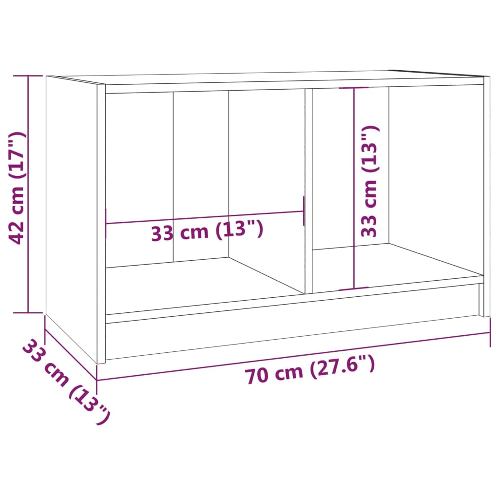 vidaXL Έπιπλο Τηλεόρασης Λευκό 70 x 33 x 42 εκ. από Μασίφ Ξύλο Πεύκου