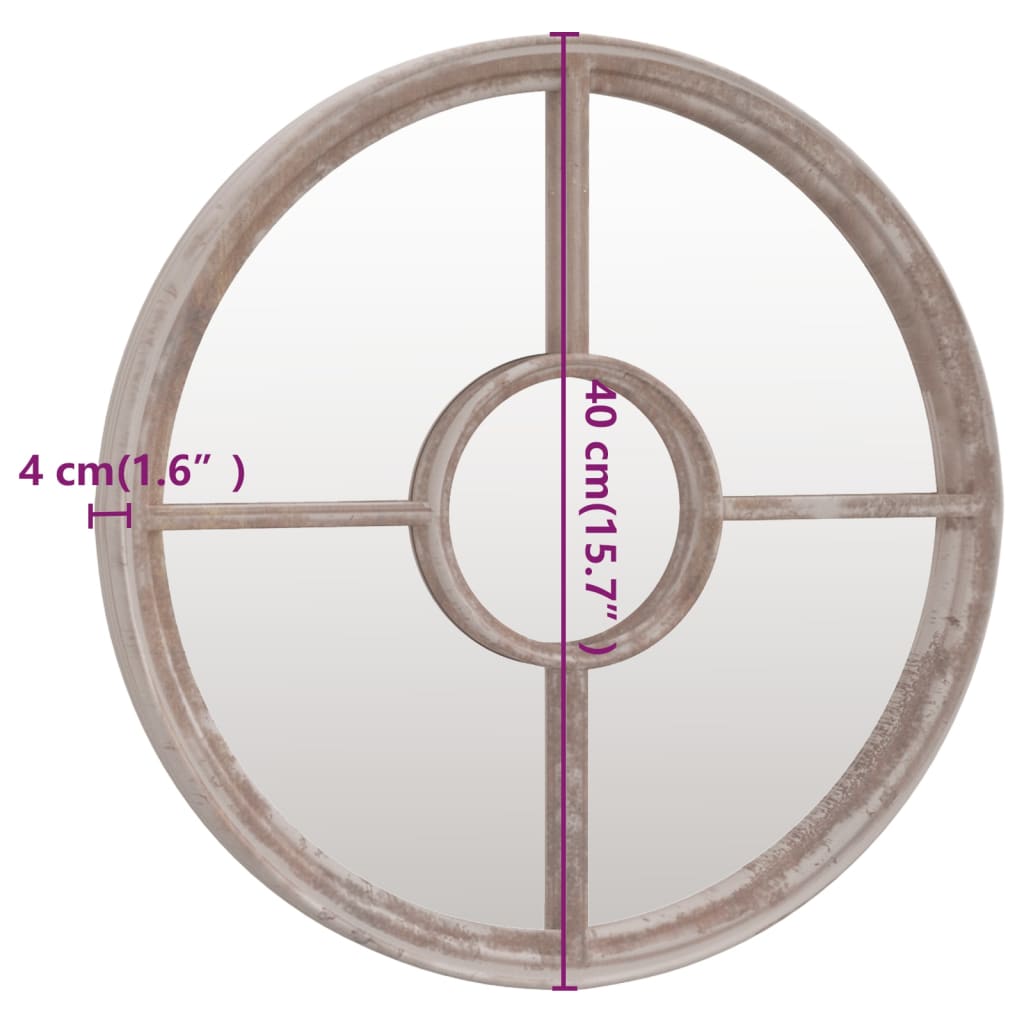 vidaXL Καθρέφτης για Εσ. Χώρους Στρογγυλός Χρώμα Άμμου 40x4 εκ. Σίδερο
