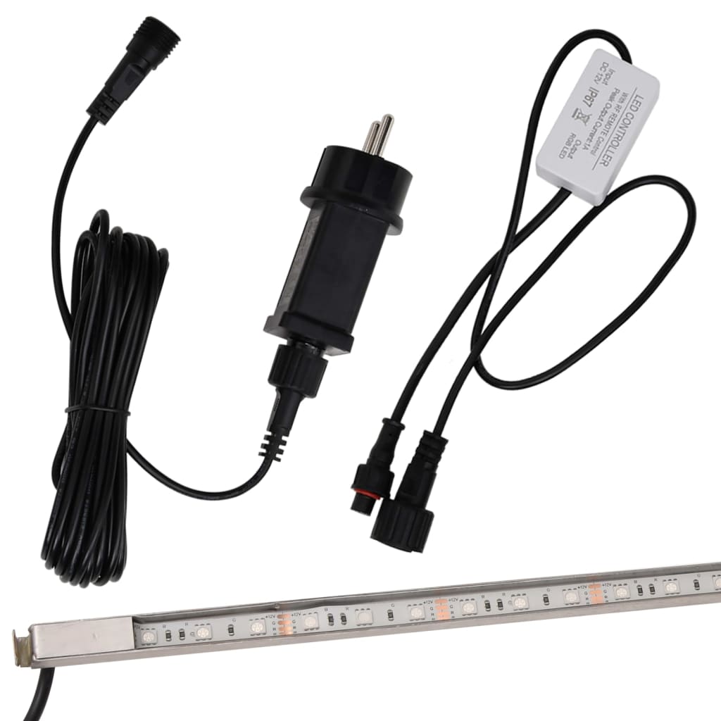 vidaXL Σιντριβάνι Καταρράκτης Πισίνας με RGB LED 108 εκ Ανοξ. Ατσάλι