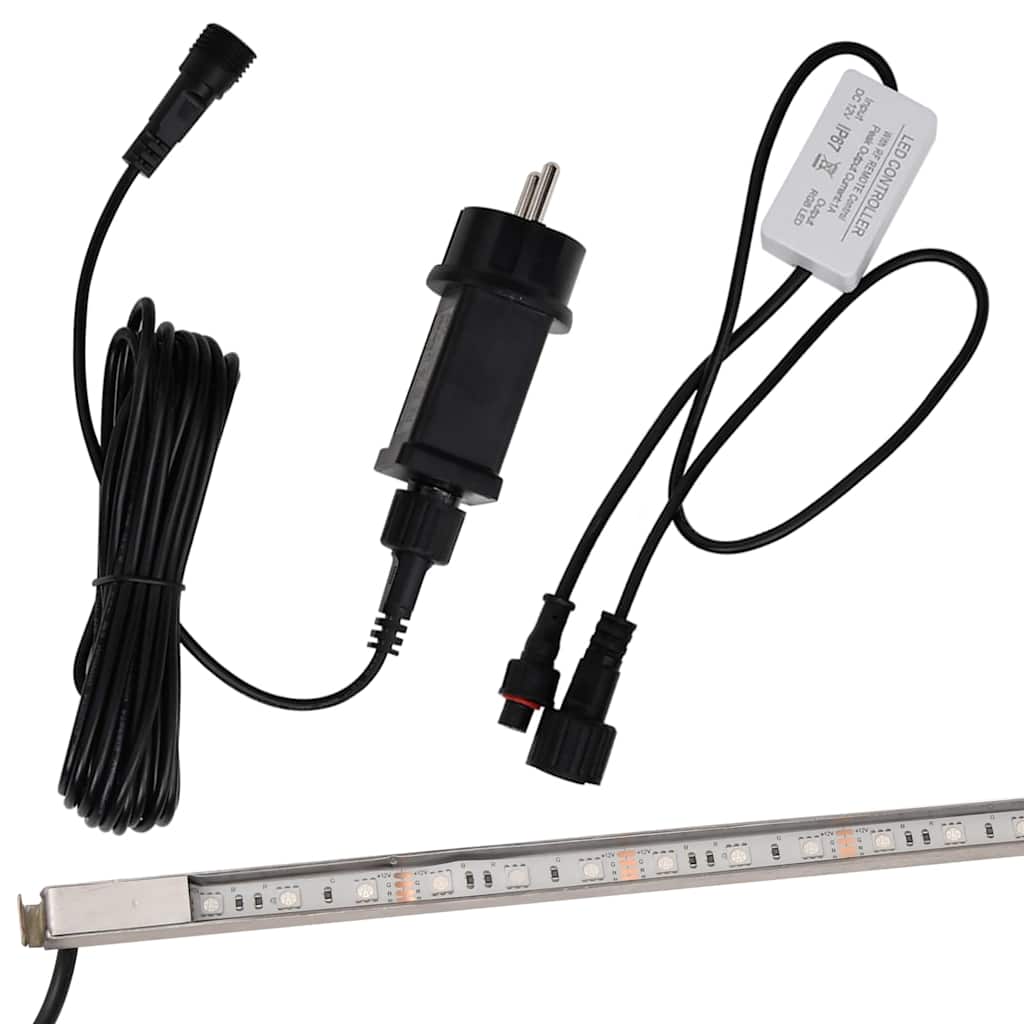 vidaXL Σιντριβάνι Καταρράκτης Πισίνας με RGB LED 108 εκ Ανοξ. Ατσάλι