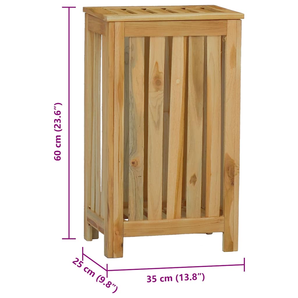 vidaXL Καλάθι Άπλυτων 35 x 25 x 60 εκ. από Μασίφ Ξύλο Teak