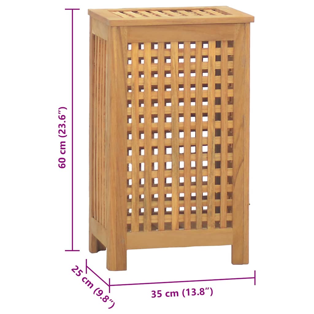 vidaXL Καλάθι Άπλυτων 35 x 25 x 60 εκ. από Μασίφ Ξύλο Teak