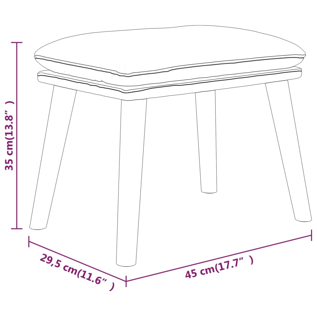 vidaXL Υποπόδιο Σκούρο Γκρι 45 x 29,5 x 35 εκ. Υφασμάτινο