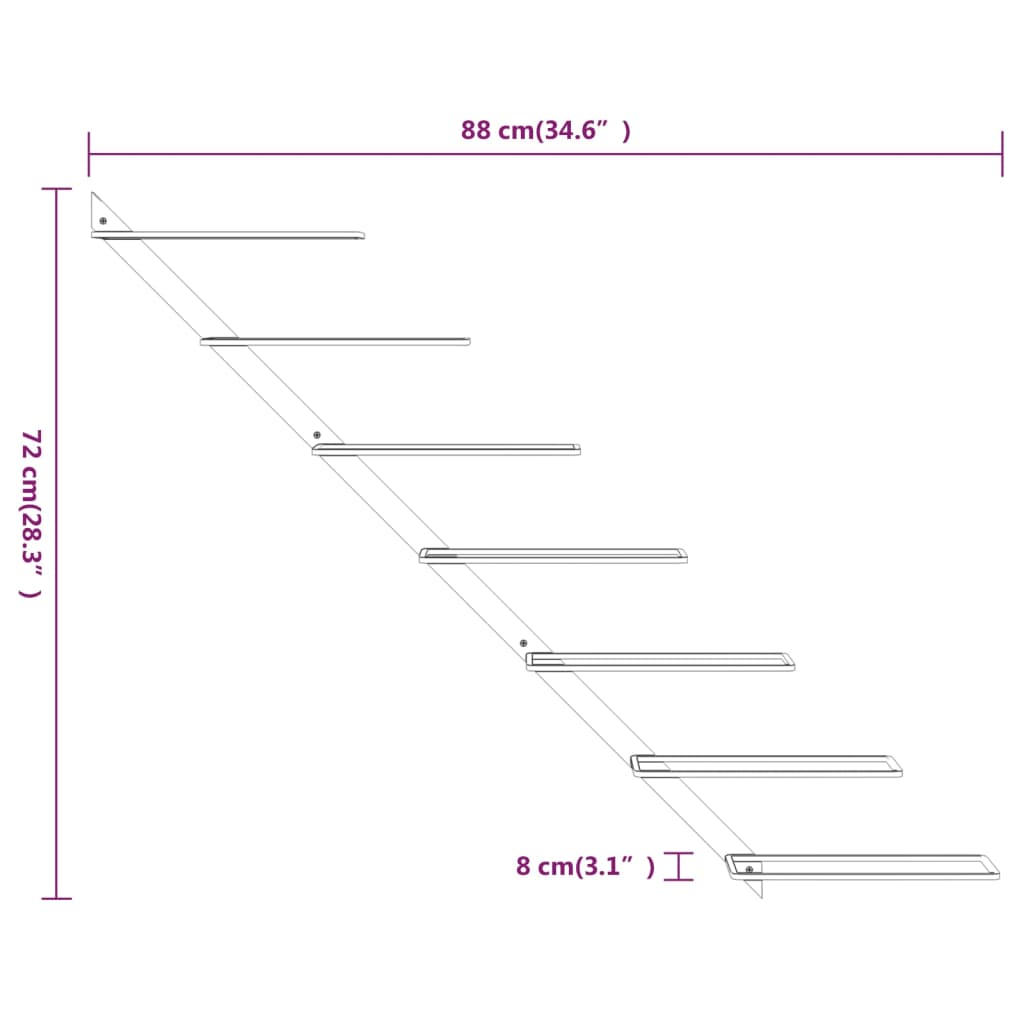 vidaXL Ραφιέρα Κρασιών Τοίχου για 7 Φιάλες Χρυσή Μεταλλική