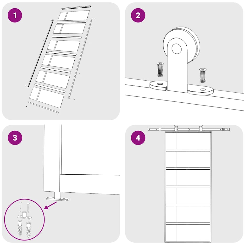 vidaXL Συρόμενη Πόρτα Λευκή Αμμοβολή 90 x 205 εκ. Γυαλί ESG/Αλουμίνιο