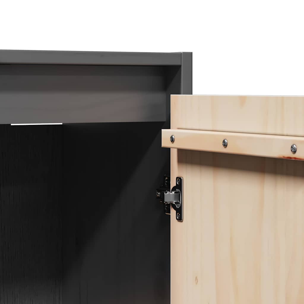 vidaXL Ντουλάπια Τοίχου 2 τεμ. Γκρι 30x30x100εκ από Μασίφ Ξύλο Πεύκου