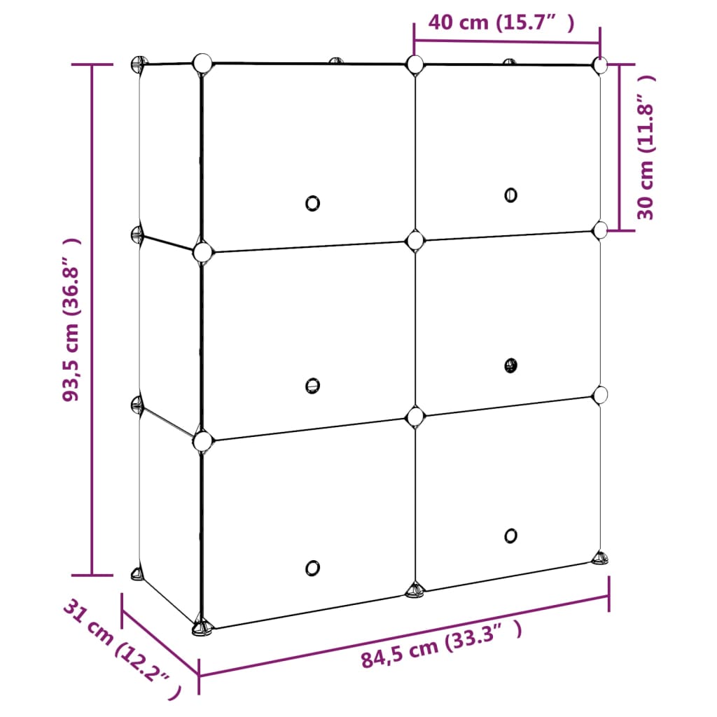 vidaXL Παπουτσοθήκη Μαύρη 84,5 x 31 x 93,5 εκ. από Πολυπροπυλένιο