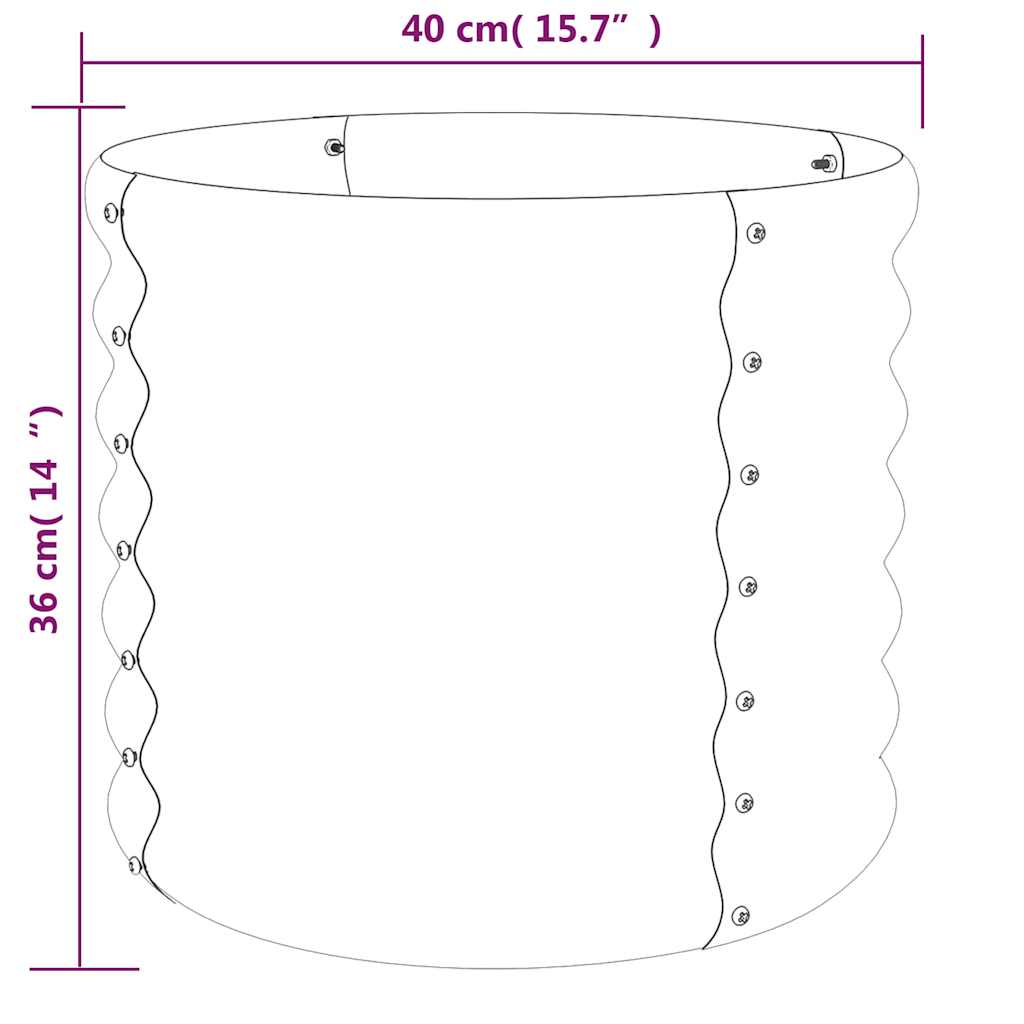 vidaXL Ζαρντινιέρα Ανθρακί 40x40x36 εκ. Γαλβανισμένος χάλυβας