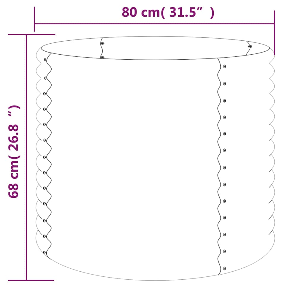 vidaXL Ζαρντινιέρα Ανθρακί 80x80x68 εκ. Γαλβανισμένος χάλυβας