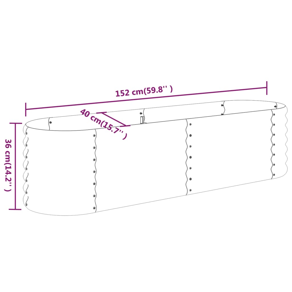 vidaXL Ζαρντινιέρα Καφέ 152x40x36 εκ. Γαλβανισμένος χάλυβας