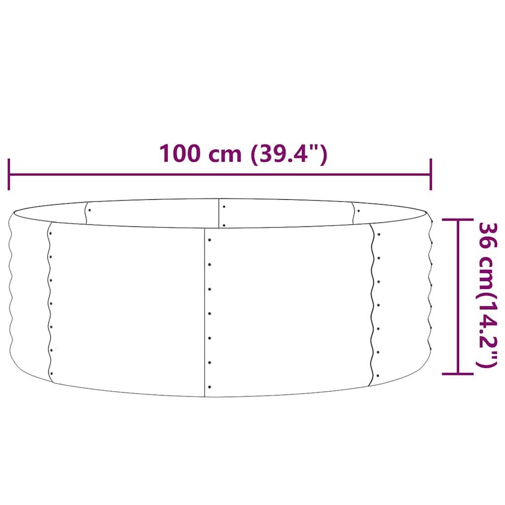 vidaXL Ζαρντινιέρα Καφέ 100x100x36 εκ. Γαλβανισμένος χάλυβας