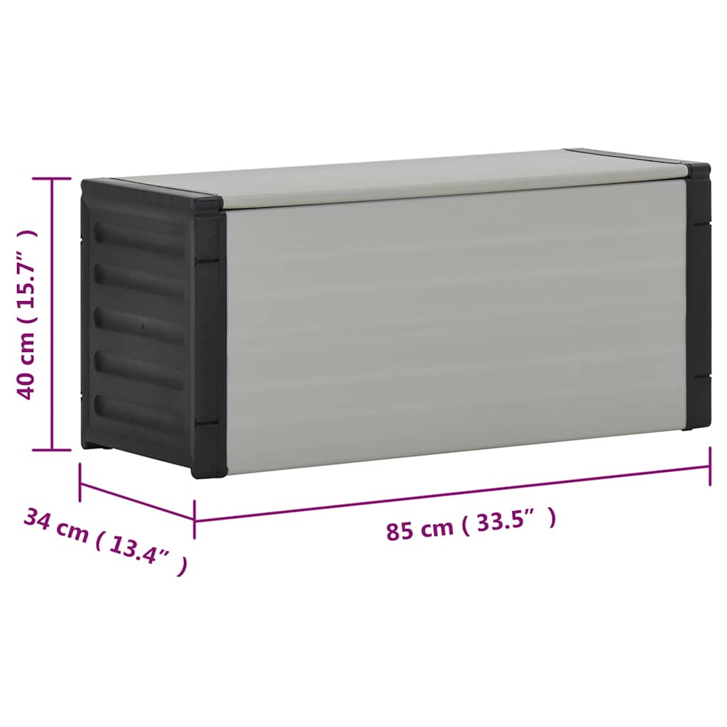 vidaXL Κάδος Απορριμάτων Κήπου Γκρι 85 x 34 x 40 εκ.