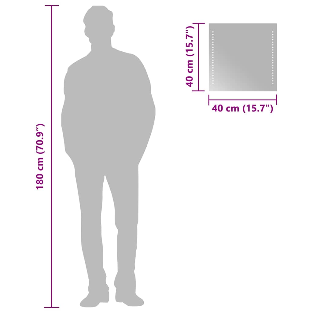 vidaXL Καθρέφτης Μπάνιου με LED 40x40 εκ.