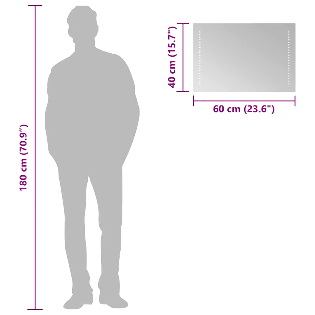 vidaXL Καθρέφτης Μπάνιου με LED 60x40 εκ.