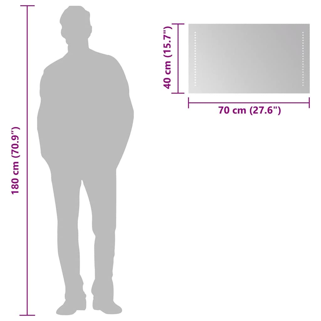 vidaXL Καθρέφτης Μπάνιου με LED 70x40 εκ.