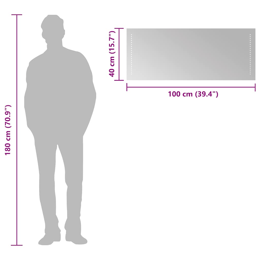 vidaXL Καθρέφτης Μπάνιου με LED 100x40 εκ.