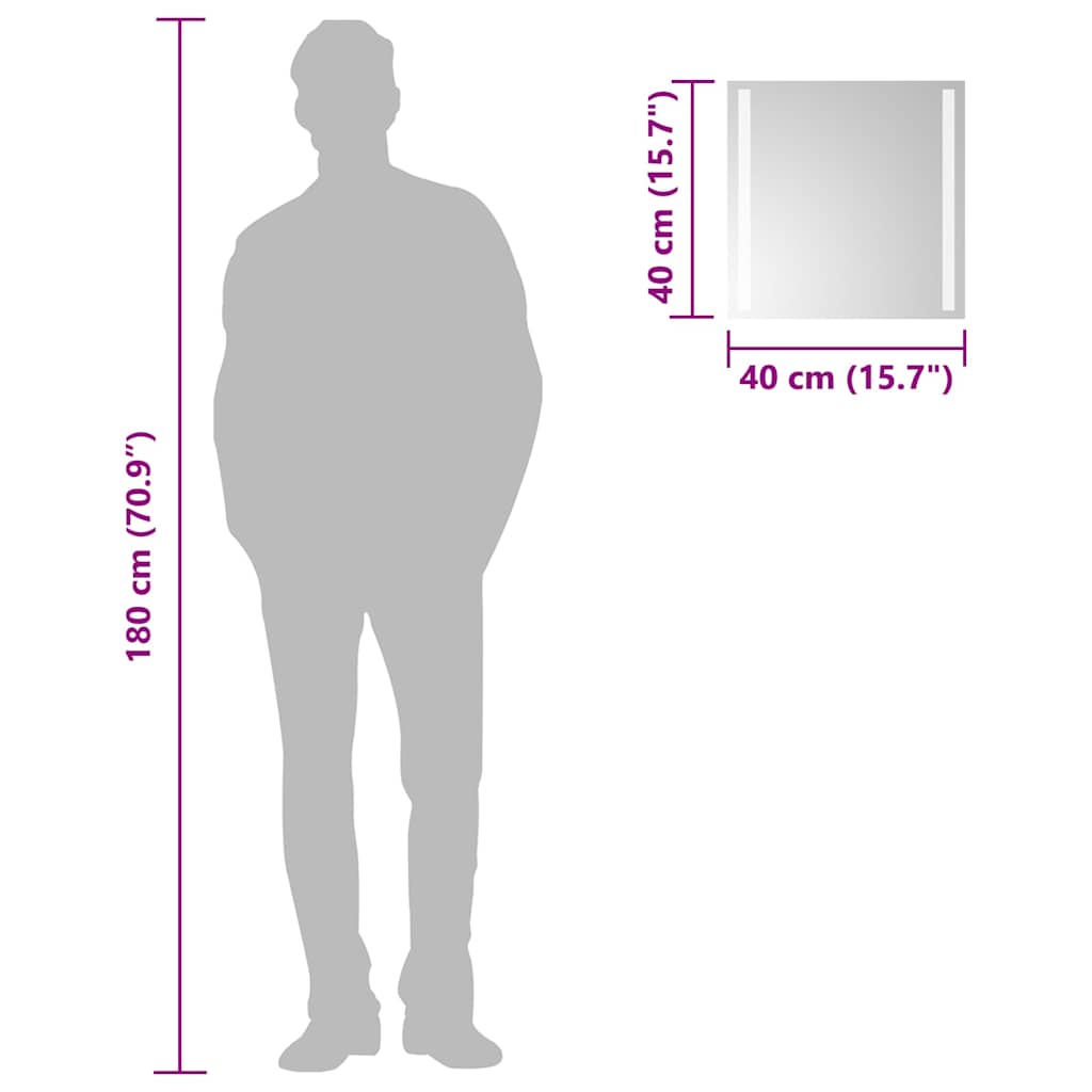 vidaXL Καθρέφτης Μπάνιου με LED 40x40 εκ.