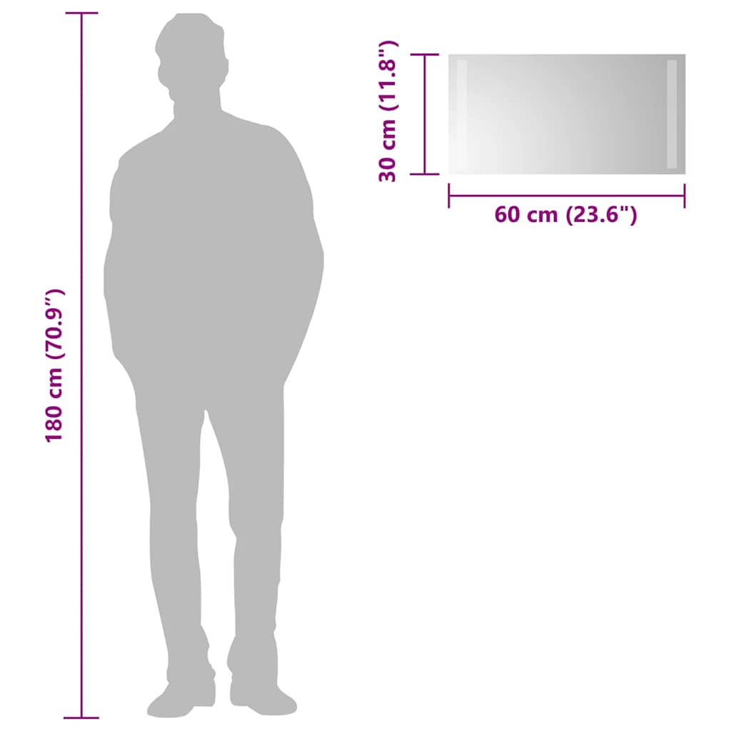 vidaXL Καθρέφτης Μπάνιου με LED 60 x 30 εκ.