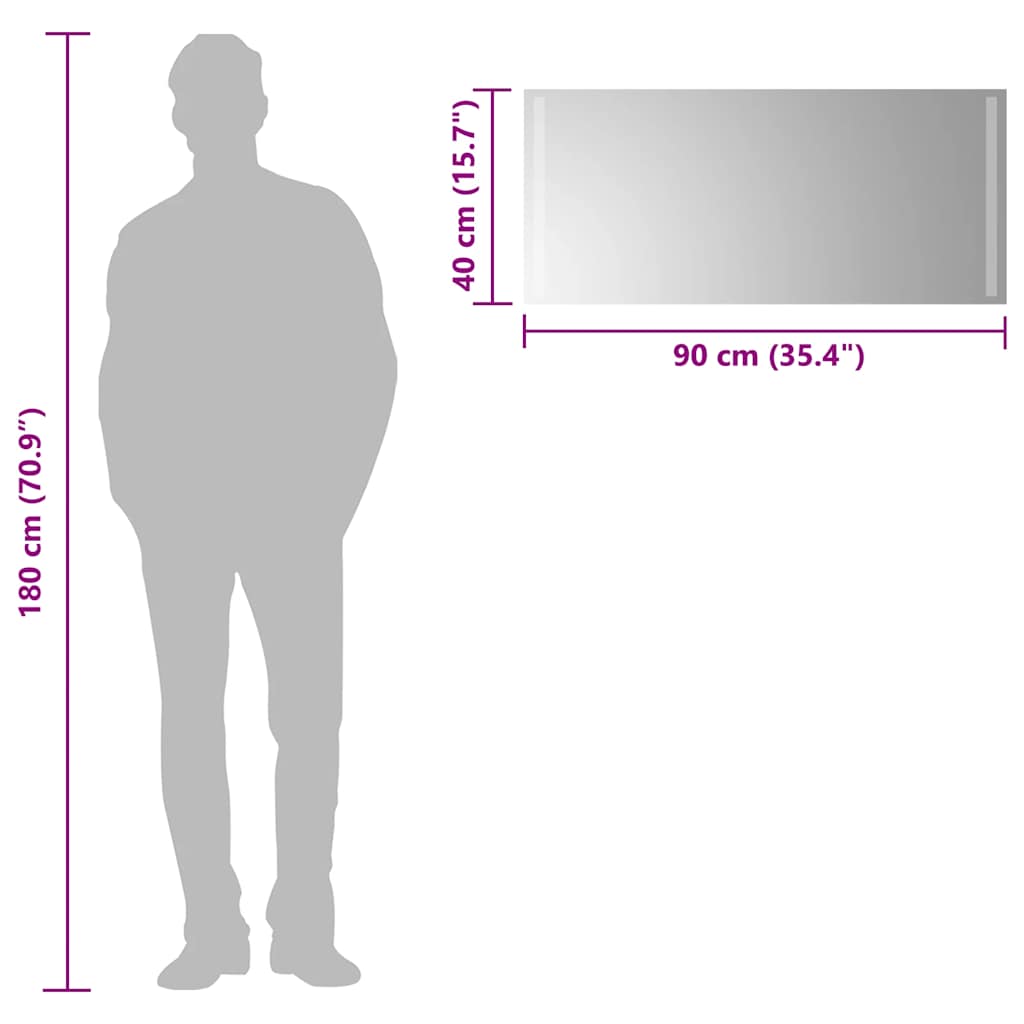 vidaXL Καθρέφτης Μπάνιου με LED 90x40 εκ.