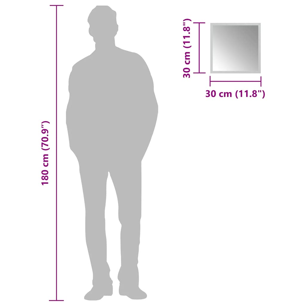 vidaXL Καθρέφτης Μπάνιου με LED 30x30 εκ.