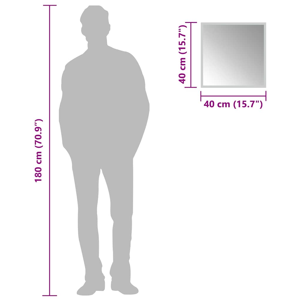 vidaXL Καθρέφτης Μπάνιου με LED 40x40 εκ.