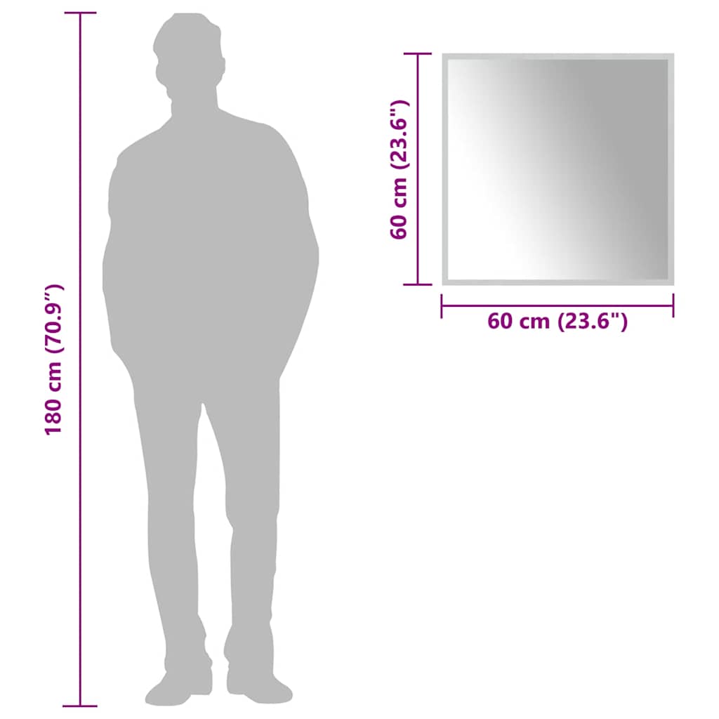 vidaXL Καθρέφτης Μπάνιου με LED 60x60 εκ.