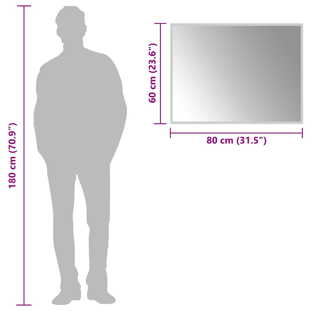 vidaXL Καθρέφτης Μπάνιου με LED 80x60 εκ.