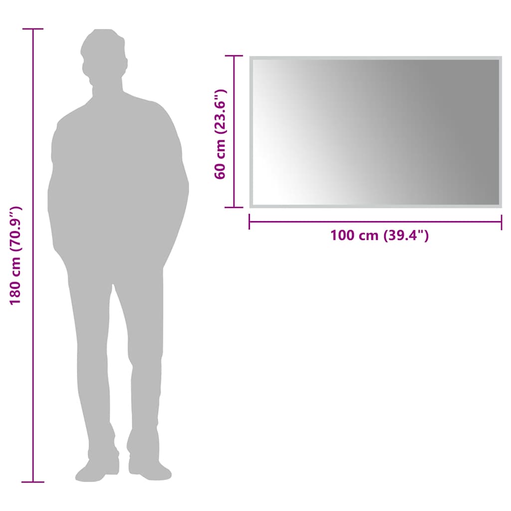 vidaXL Καθρέφτης Μπάνιου με LED 100x60 εκ.