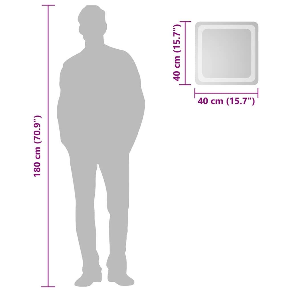 vidaXL Καθρέφτης Μπάνιου με LED 40x40 εκ.