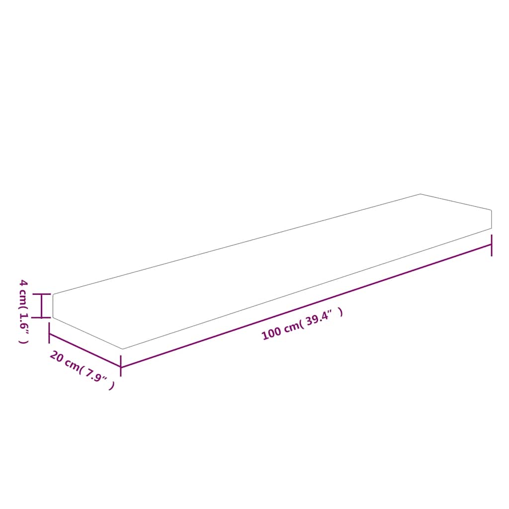 vidaXL Ράφι 100x20x4 εκ. από Ακατέργαστο Μασίφ Ξύλο Δρυός